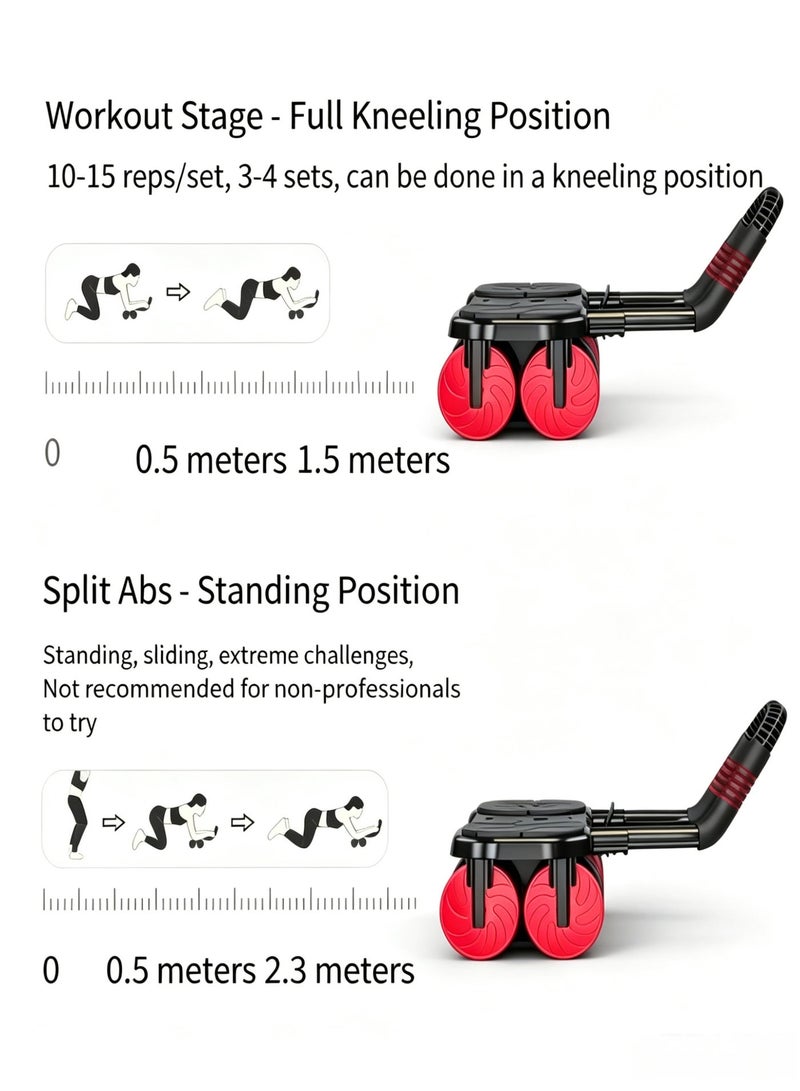Ab Roller Wheel with Elbow Support, Automatic Rebound Abdominal Workout Equipment for Core Strength Training at Home - Image 4
