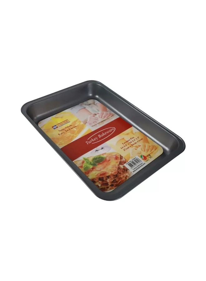 Home Maker Carbon Steel Rectangular Non-Stick Lasagna Pan- 37X26X5cm - Image 2