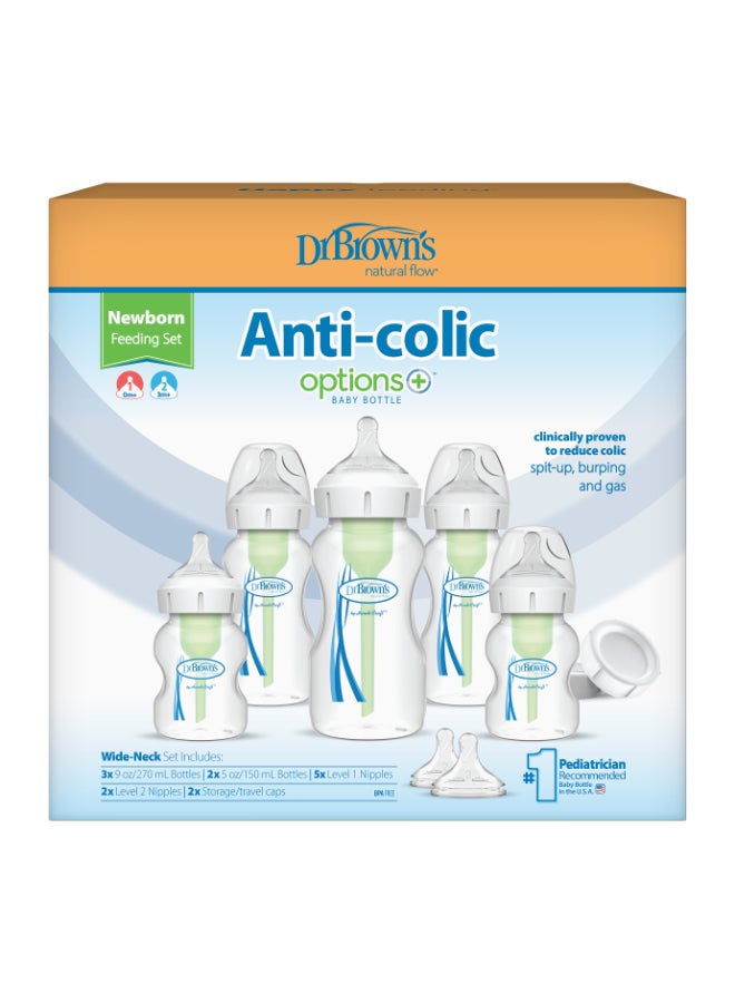 Dr. Brown’s Pp W-N Anti-Colic Options+ Newborn Feeding Set (2X150 Ml & 3X270 Ml Bottles, 2Xl2 Nipples, 2 Storage Caps, 3 Cleaning Brushes) - Image 2
