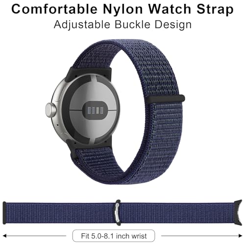 Meliya Nylon Sport Loop Band for Google Pixel Watch 3/2/1, Dark Grey, One Size - Image 4