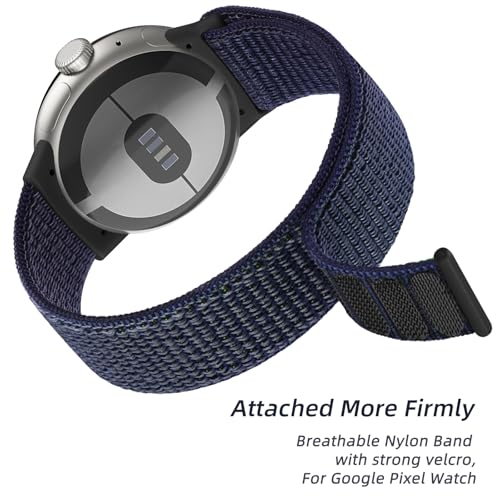 Meliya Nylon Sport Loop Band for Google Pixel Watch 3/2/1, Dark Grey, One Size - Image 3