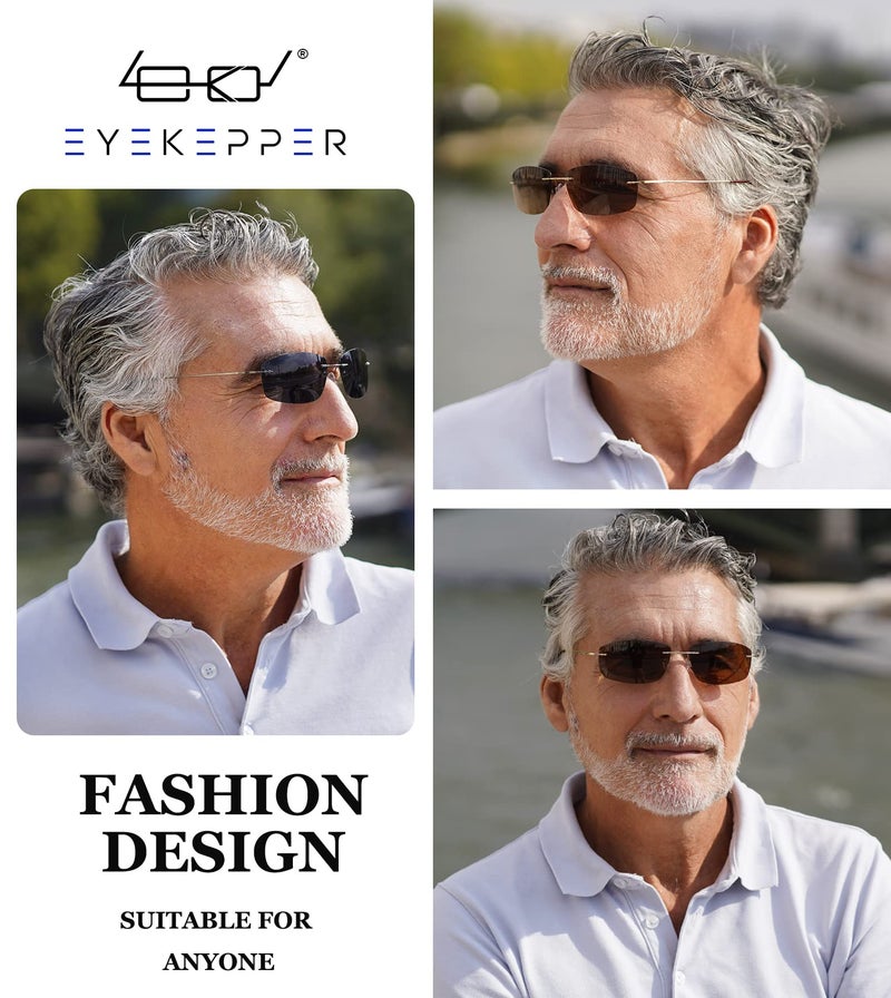 Eyekepper Rimless Titanium Frame Polarized Sunglasses G15 Lens - Image 2