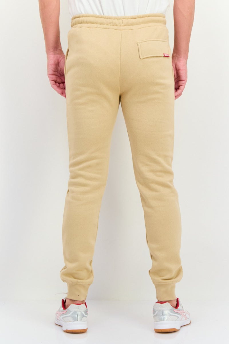 CROSSHATCH Men Regular Fit Brand Logo Jogger Pants, Khaki  - Image 4