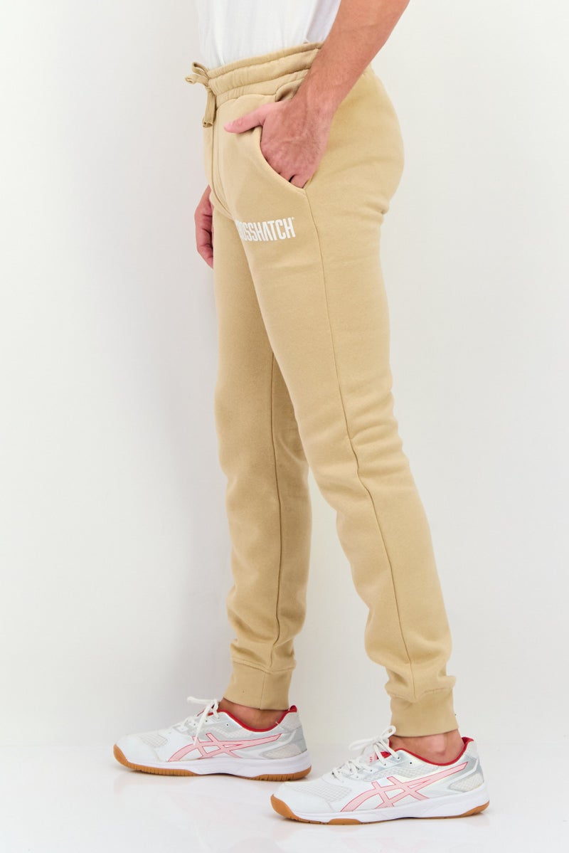 CROSSHATCH Men Regular Fit Brand Logo Jogger Pants, Khaki  - Image 2