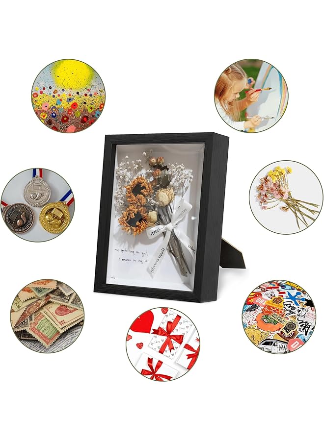erorex Shadow Box Frame Display Cases 8X10 Inch Deep Shadowbox Dried Flower Picture Frame Wood Display Shadow Box Frame Black 1 Pack - Image 5