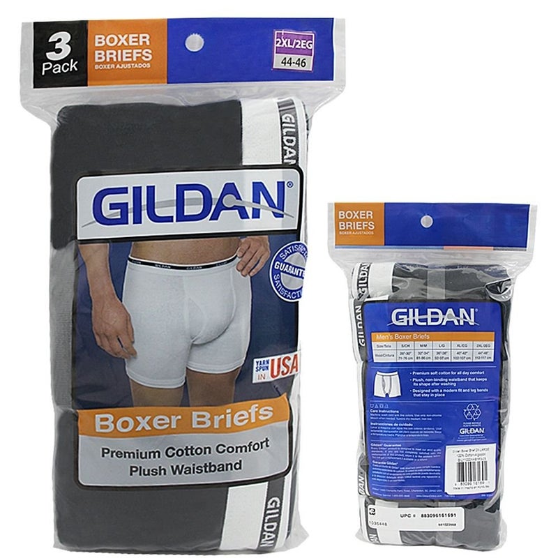 Gildan Men's 3-Pack Premium Boxer Briefs - Assorted Big 2X - Image 2