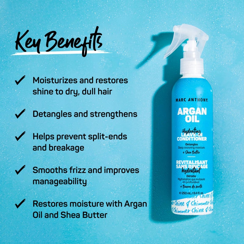 Marc Anthony Argan Oil Leave-In Conditioner - Lightweight Hydrating Conditioner for All Hair Types, Moisturizes, Strengthens & Detangles for Softer, Smoother Hair - Prevents Split-Ends & Breakage - Image 2