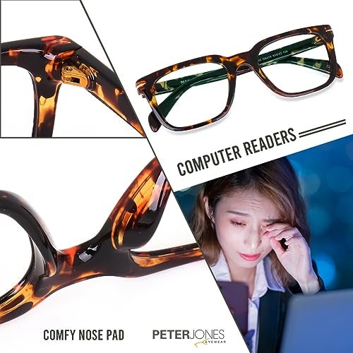 Peter Jones Medium Square Beckham Style Unisex Anti Glare Computer/Gaming Glasses (DB015DA) - Image 3