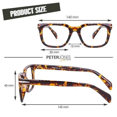 Peter Jones Medium Square Beckham Style Unisex Anti Glare Computer/Gaming Glasses (DB015DA) - Image 5