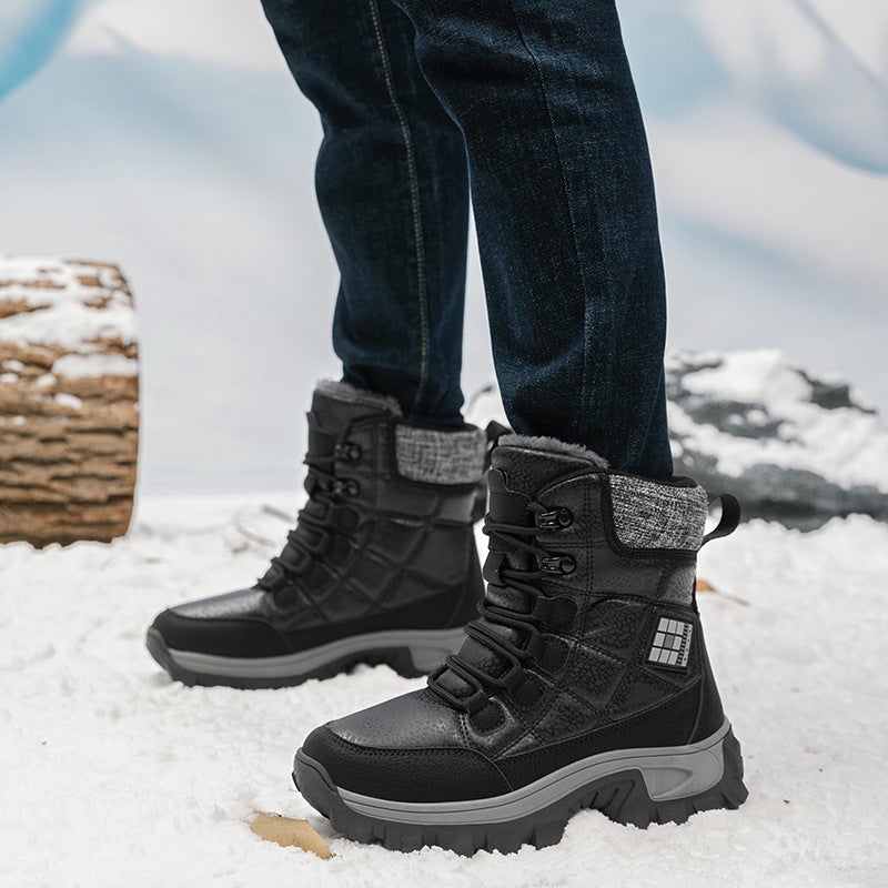 Hiking Shoes Couple Model Outdoor Snow Boots Thickeneded Velvet Cotton Shoes Warm Men'S And Women'S Ski Boots - Image 4