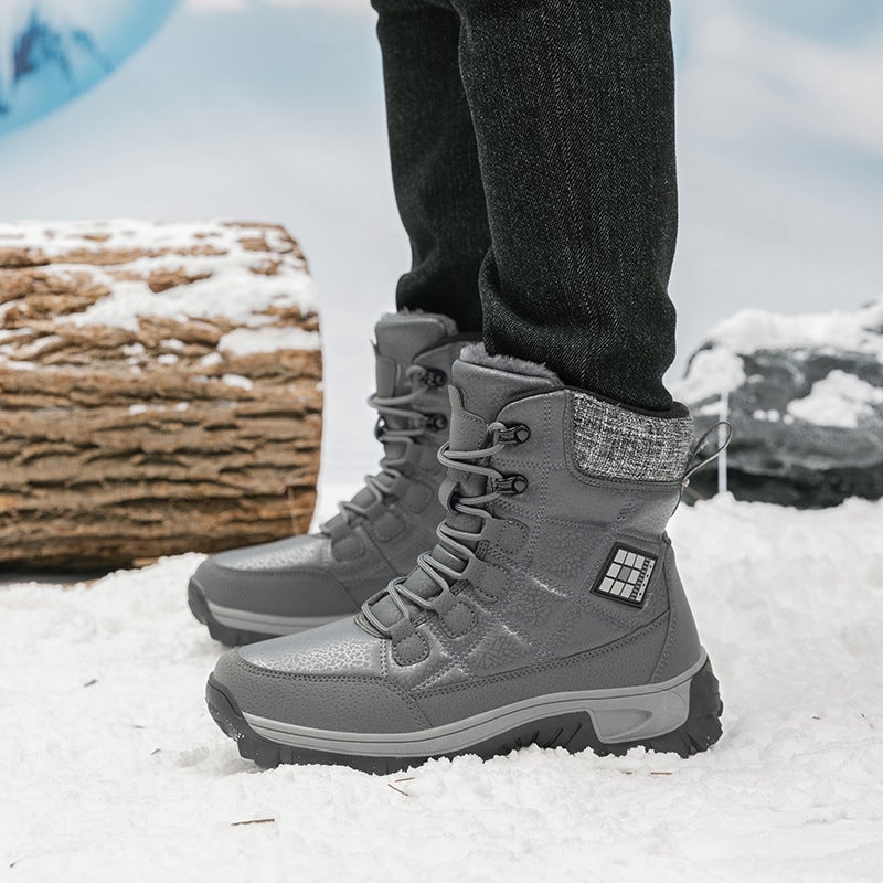 Hiking Shoes Couple Model Outdoor Snow Boots Thickeneded Velvet Cotton Shoes Warm Men'S And Women'S Ski Boots - Image 2