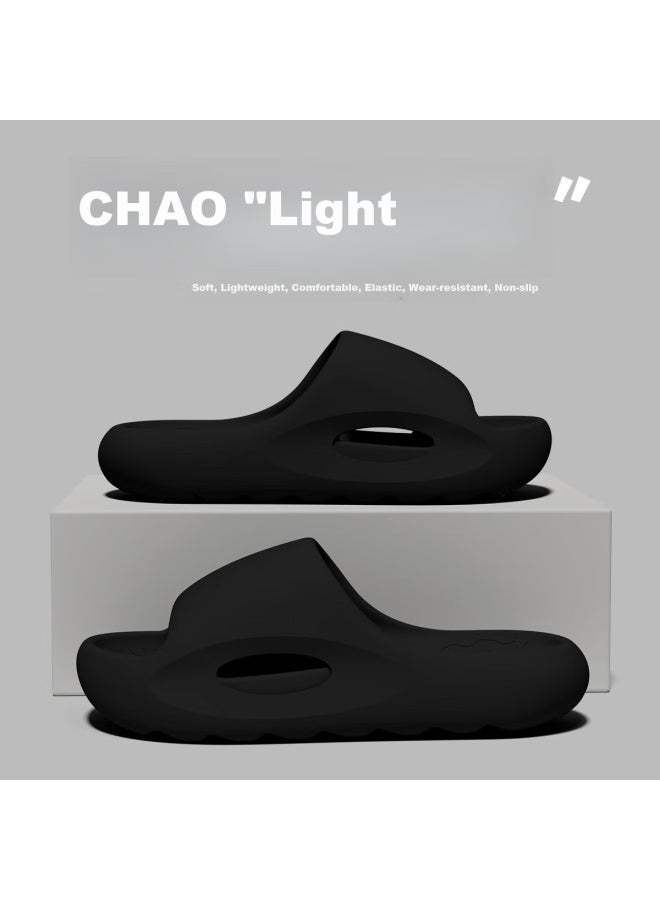 TZLDN Lidani Squishy Feeling Slippers For Men, Summer Indoor Home Thick-soled Non-slip Couple Sandals For Women, Outdoor Wear, Black, Size 40-41 - Image 1
