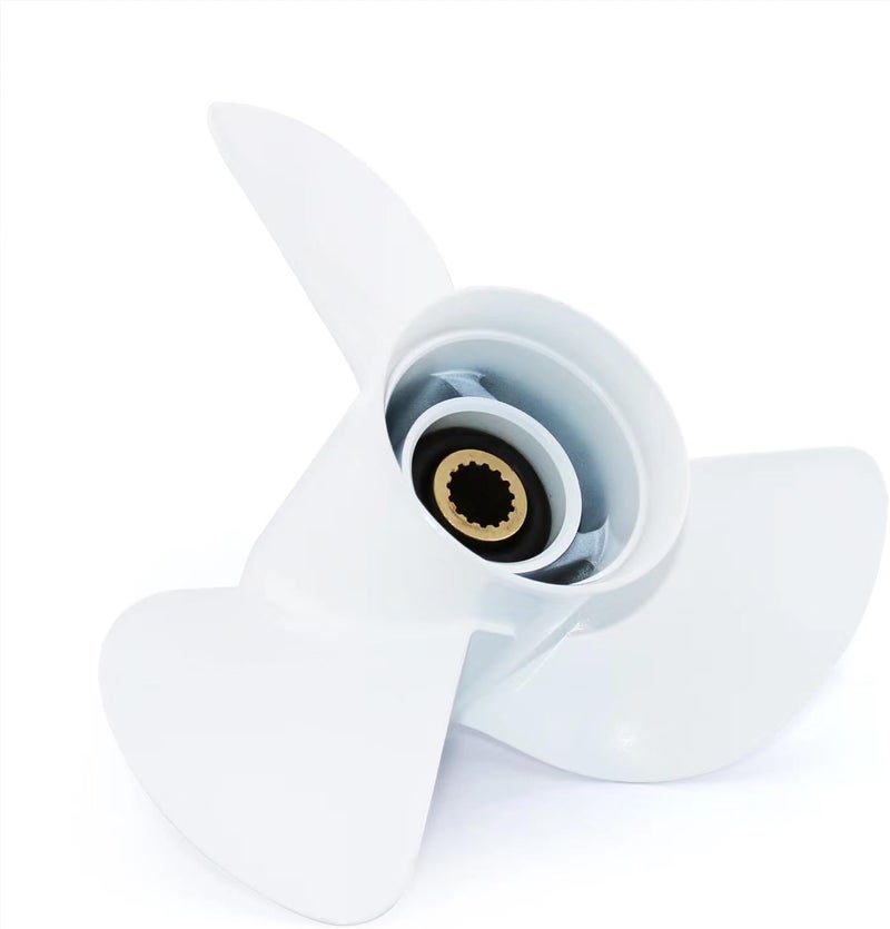 CAPTAIN Outboard Propeller for Yamaha 115 T50 T60 70 75 80 85 90 100 130 HP Engines, 15 Spline Tooth, 3-Blade Aluminum Propeller - Image 2