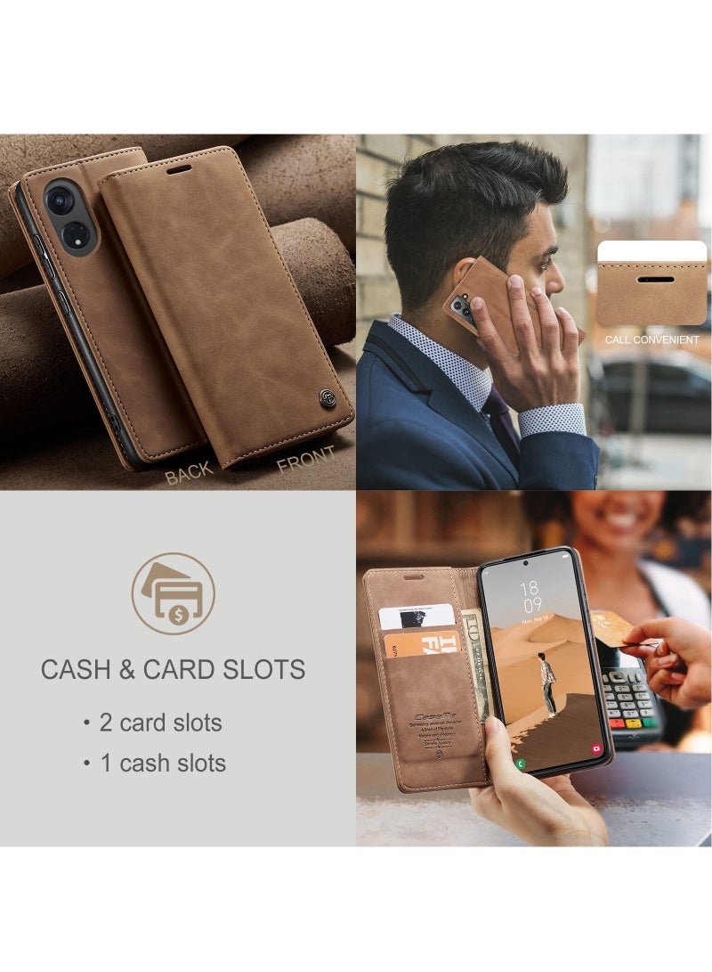 CaseMe Case Suitable for OPPO Reno 8T 5G PU Leather Case Hidden Bracket Magnetic Adsorption Flip Wallet Cover - Image 3