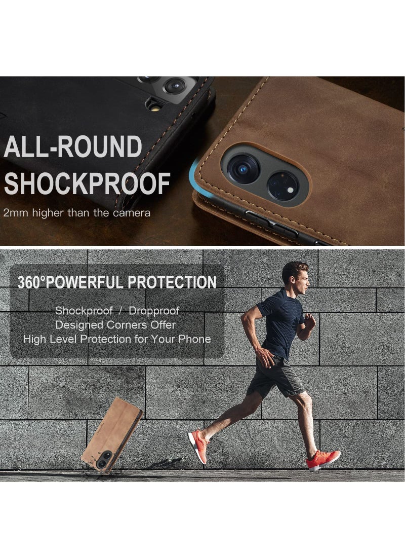 CaseMe Case Suitable for OPPO Reno 8T 5G PU Leather Case Hidden Bracket Magnetic Adsorption Flip Wallet Cover - Image 5