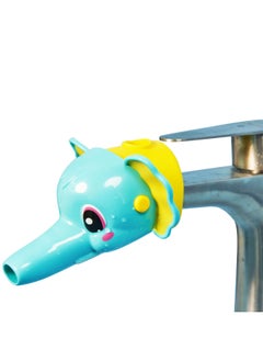 Generic Baochenjia Cute Shape Baby Faucet Extender Splash-proof Children's Washing Gloves Mouth Guide Sink Extension-Specifications:Blue Elephant Upgraded Version  - Image 1