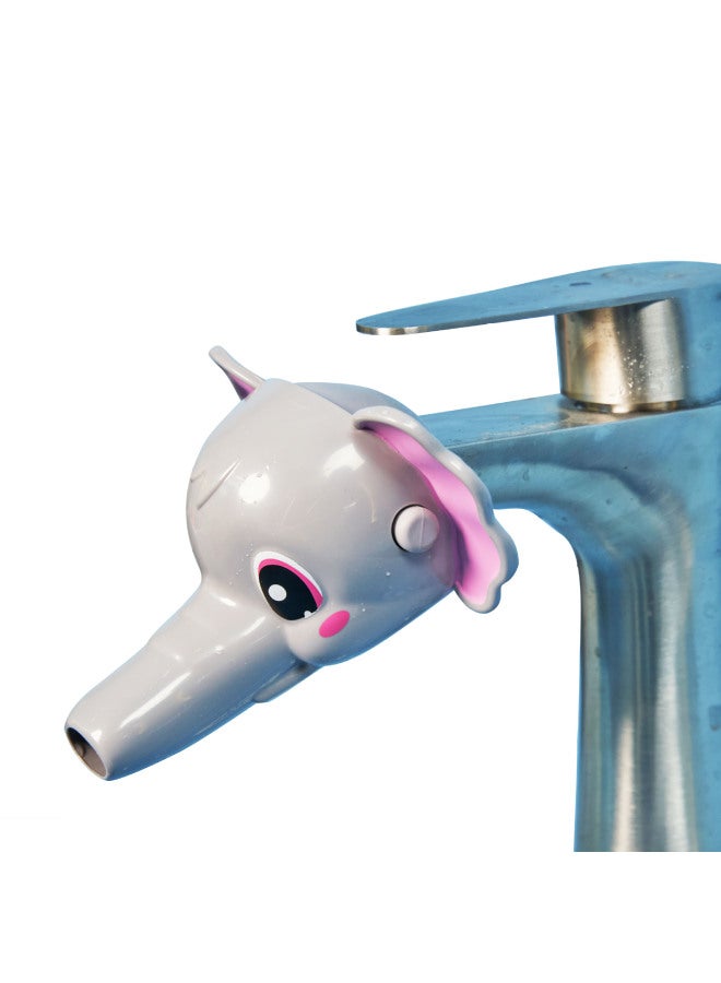 Baochenjia Cute Shape Baby Faucet Extender Splash-proof Children's Washing Gloves Mouth Guide Sink Extension-Specifications:Blue Elephant Upgraded Version  - Image 4