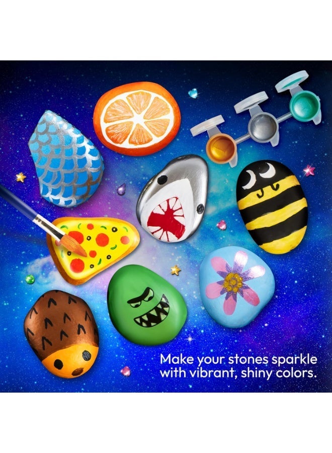 Moonmen Rock Painting Kit- Glow in The Dark Rock Kit, Arts and Crafts for Kids Ages 6-12, Art Supplies Toy, Kids Craft Paint Kits, Arts & Crafts for Boys Girls Birthday Party Gift Toy - Image 4