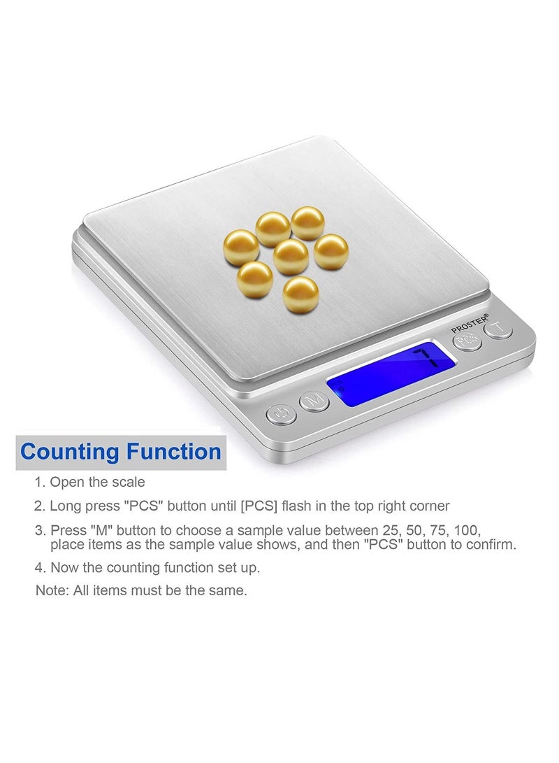 3000g/0.1g Mini Digital Scale Portable LCD Electronic Scale Jewelry Weighing Scale - Image 4