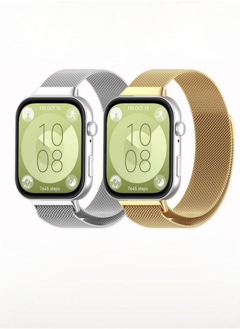 2PCS Magnetic Statinless Steel Bracelet Wristband for Huawei Watch Fit 3