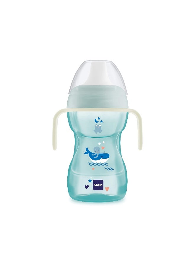 MAM Fun to Drink Night Cup with Handles and Glow-in-the-Dark Design, 270 ml, Boy - Image 1