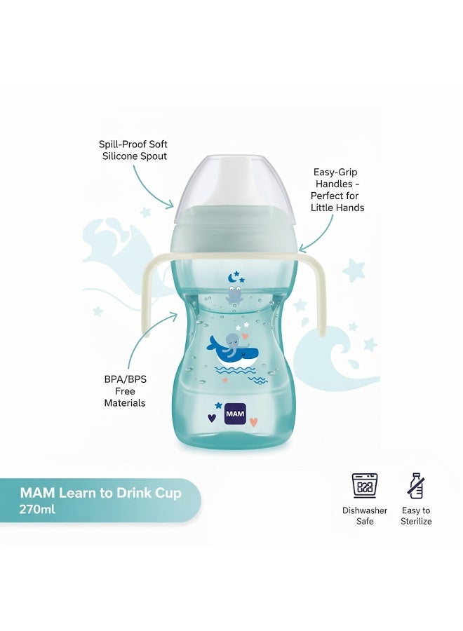 MAM Fun to Drink Night Cup with Handles and Glow-in-the-Dark Design, 270 ml, Boy - Image 3