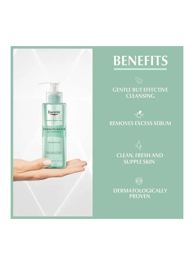 Eucerin DermoPurifyer Oil Control Cleansing Gel, 200ml - Image 2