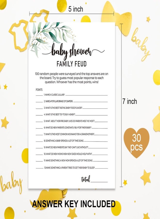 Xenseou Family Feud Baby Shower Game -Pack of 30 (Answer Key Included), Fun Baby Shower Games, Baby Shower Trivia, Baby Shower Ideas- FF04 - Image 3