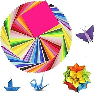 Eclet Neon Origami Paper 15 cm X 15 cm Pack of 100 Sheets (10 sheet x 10 color) Fluorescent Color Both Side Coloured For Origami, Scrapbooking, Project Work.75 - Image 2