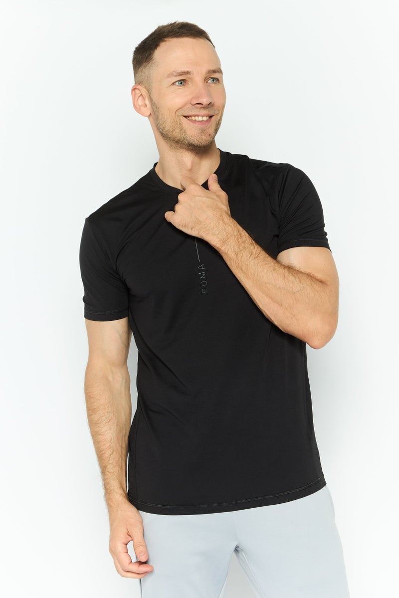 PUMA تي شيرت تدريب قصير الأكمام للرجال، رياضي، أسود - Image 1