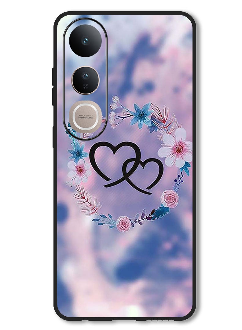 Theodor Case Compatible with Vivo V50 Lite Protection Shockproof Bumper Cover Two HEarts - Image 1