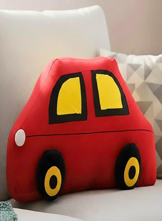 Tickles Car Shape Soft Stuffed Plush Pillow Cushion for Kids Boys & Girls Birthday Gift Home Decor (Size: 45 cm Color: Red & Yellow) - Image 1