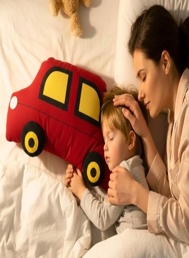 Tickles Car Shape Soft Stuffed Plush Pillow Cushion for Kids Boys & Girls Birthday Gift Home Decor (Size: 45 cm Color: Red & Yellow) - Image 5