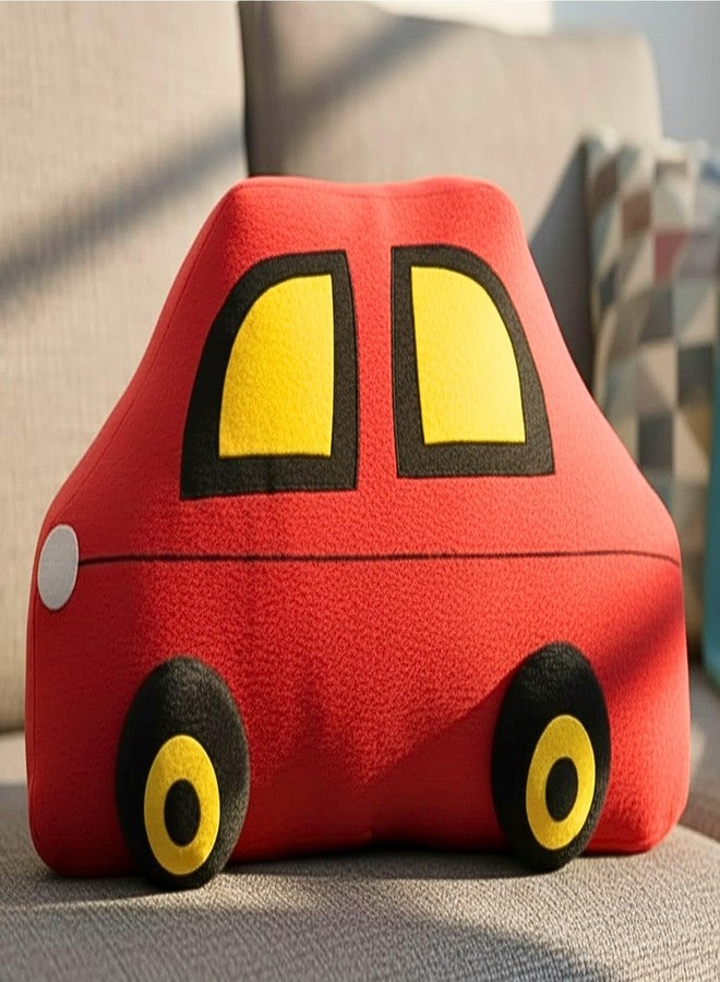 Tickles Car Shape Soft Stuffed Plush Pillow Cushion for Kids Boys & Girls Birthday Gift Home Decor (Size: 45 cm Color: Red & Yellow) - Image 2