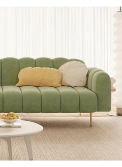 Comfynest Living Room Sofa A modern sofa with Italian design Velvet Upholstery Double soft sofa legs (Green)  - Image 4