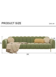 Comfynest Living Room Sofa A modern sofa with Italian design Velvet Upholstery Double soft sofa legs (Green)  - Image 2