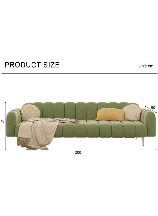 Comfynest Living Room Sofa A modern sofa with Italian design Velvet Upholstery Double soft sofa legs (Green)  - Image 2
