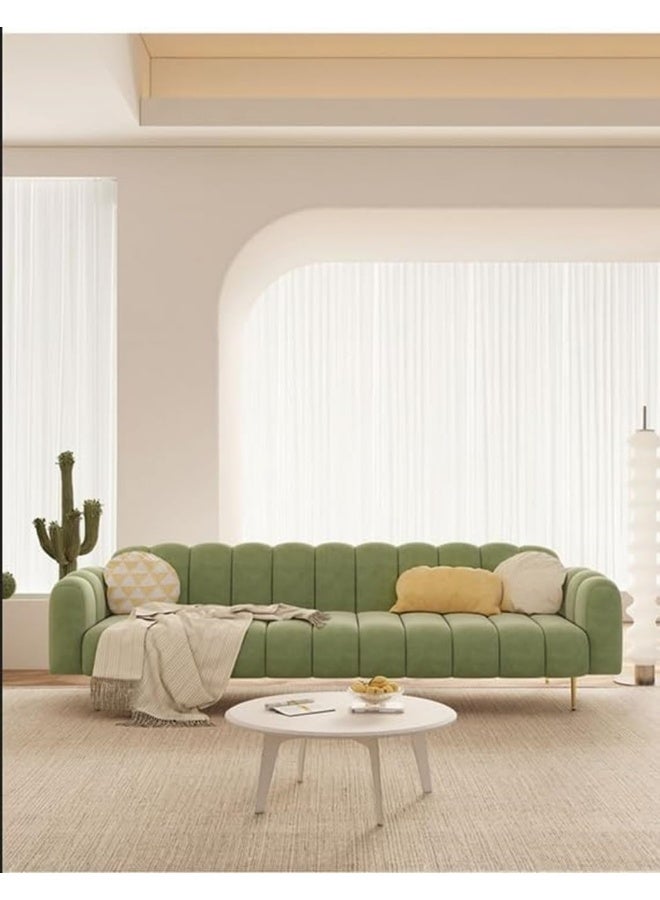 Comfynest Living Room Sofa A modern sofa with Italian design Velvet Upholstery Double soft sofa legs (Green)  - Image 3