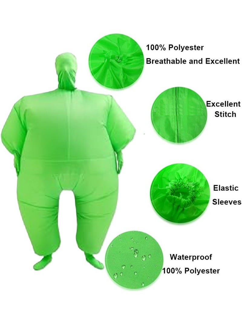 Green Full Body Suit Inflatable One Size Cosplay Costume Fancy Fun Dress for New Year Party Birthday Events National Day (2 Pieces) - Image 3