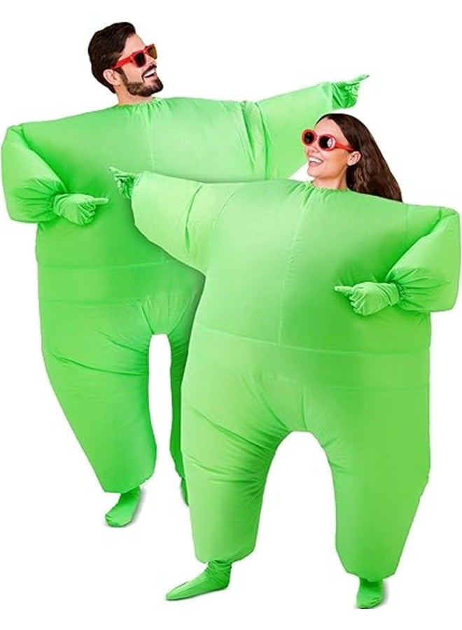 Green Full Body Suit Inflatable One Size Cosplay Costume Fancy Fun Dress for New Year Party Birthday Events National Day (2 Pieces) - Image 2