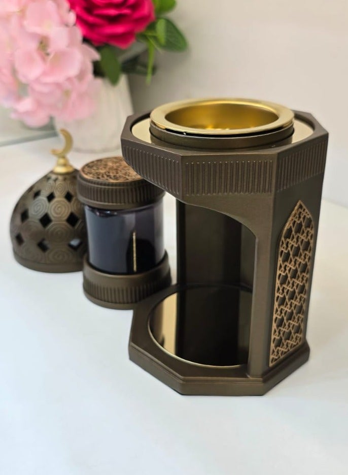 Radin Elegant Incense Bakhoor Burner Set  With Storage Bowl & Magnetic Cover - Image 4