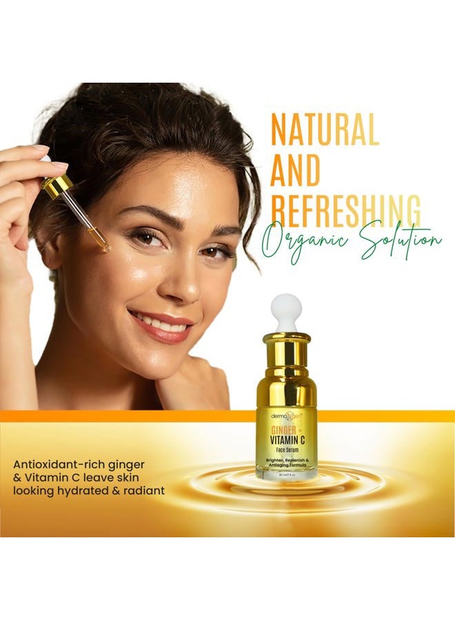 dermaxgen Ginger Face Serum + Vitamin C + Turmeric, Organic Acne Treatment, Clear skin Tone, Hydrate Dull & Dry Skin, Anti-Aging Facial Serum - 1 FL OZ - Image 4