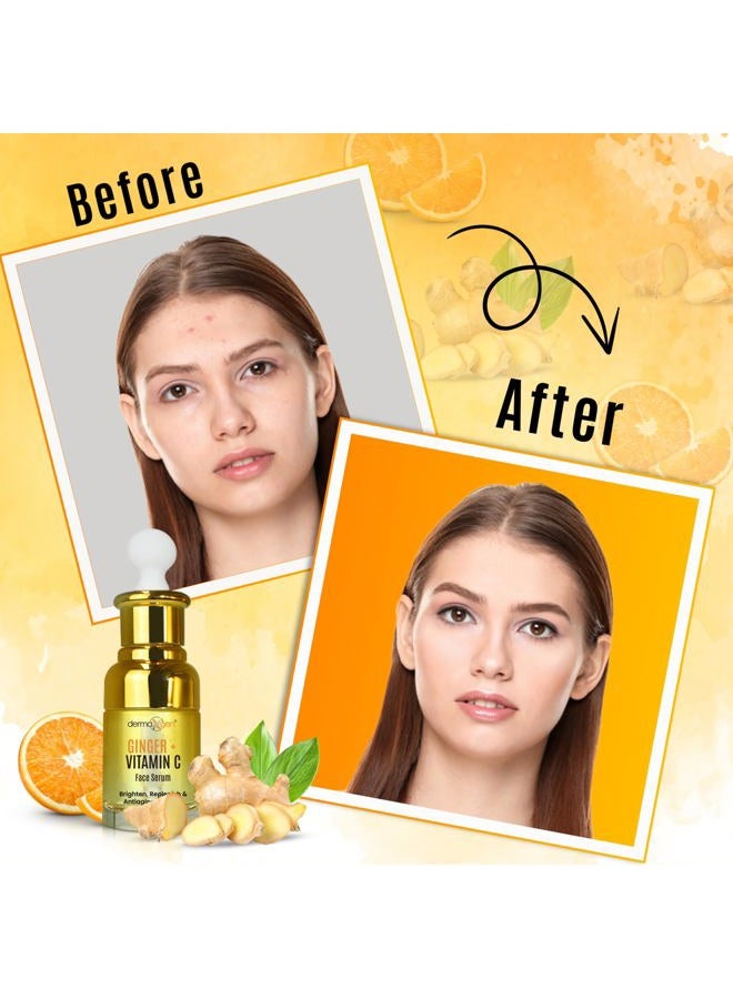 dermaxgen Ginger Face Serum + Vitamin C + Turmeric, Organic Acne Treatment, Clear skin Tone, Hydrate Dull & Dry Skin, Anti-Aging Facial Serum - 1 FL OZ - Image 5