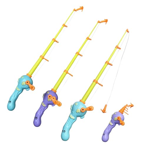 Timisea 3 Pcs Fishing Rod Pole Pool ToyFishing Bath Toys Game for Bath Time CarnivalEducational Learning Toys for Children Magnetic Fishing Rod Game - Image 1