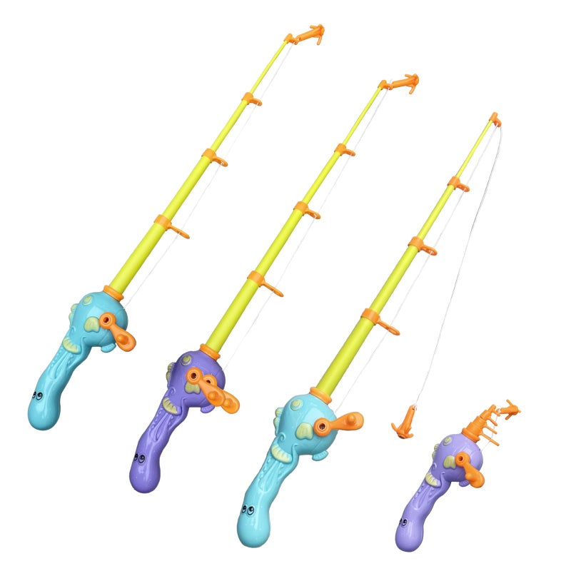 Timisea 3 Pcs Fishing Rod Pole Pool ToyFishing Bath Toys Game for Bath Time CarnivalEducational Learning Toys for Children Magnetic Fishing Rod Game - Image 3