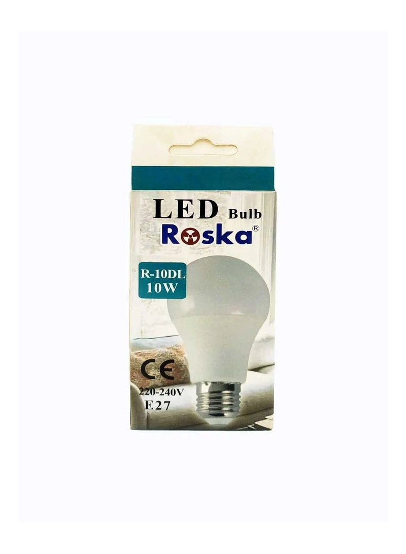 ROSKA 10W LED Bulb E27 Base Daylight White, Energy Saving Light for Home & Office - Image 1