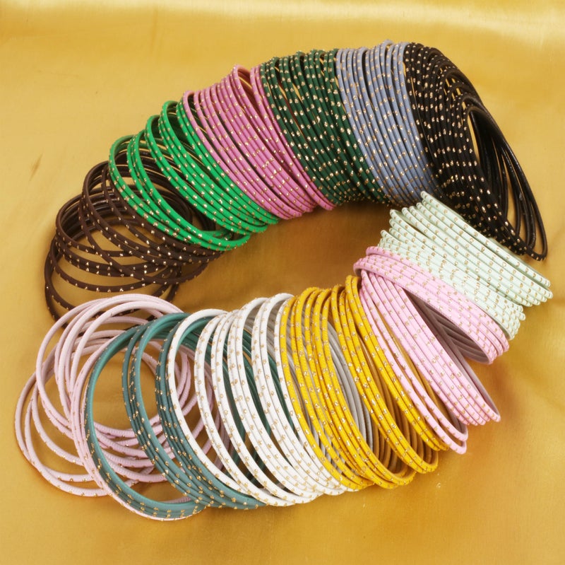 Touchstone "Colorful Bangle Collection Indian Bollywood Alloy Metal Rich 12 Gorgeous Textured Glittering Sparkling Colors Bracelets Bangle Set Of 144 For Women. - Image 3