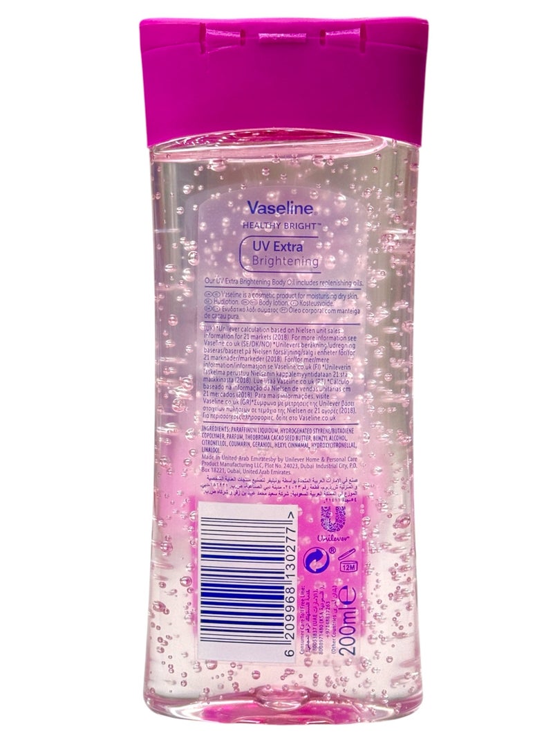 Vaseline Healthy Bright UV Extra Glowing Skin Body Oil Gel 200ml - Image 3