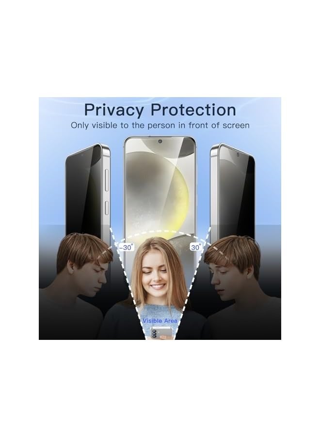 Jetech Privacy Screen Protector for Galaxy S24+ / S24 Plus 5G 6.7-Inch, Anti-Spy Tempered Glass Film, Fingerprint ID Compatible, 2-Pack - Image 3