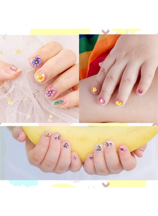Siosi Kids Unicorn Nail Art Stickers for Baby Girls Cute Rainbow Hearts Stars Princess Self Adhesive Toe Tips Birthday Party Favors 10pcs - view 4
